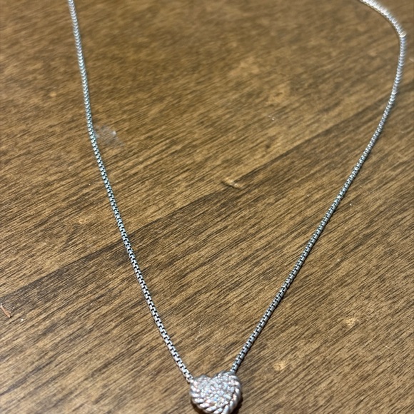 David Yurman Sterling/ Diamond Pave Heart Bracelet/ Pendant Set - Picture 6 of 11